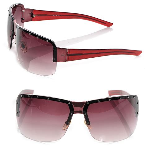 occhiali sole gucci 1819|GUCCI Studded Sunglasses 1819/S Red 62832 .